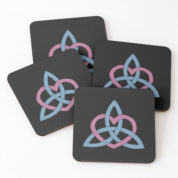 Artikelvorschau, Rosa und blaues Triquetra-Herz entworfen und verkauft von Becky-Marie.