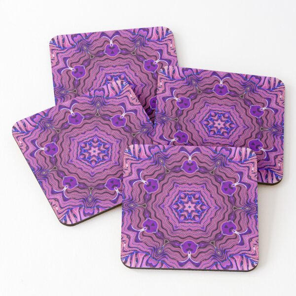 Item preview, Boho Vibes Abstract Mandala Maximalism Hippie Style Eclectic Mix of Pink Purple Blue Lilac 4 of 16 designed and sold by Beachy.