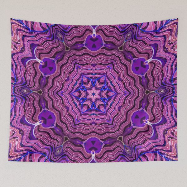 Item preview, Boho Vibes Abstract Mandala Maximalism Hippie Style Eclectic Mix of Pink Purple Blue Lilac 4 of 16 designed and sold by Beachy.