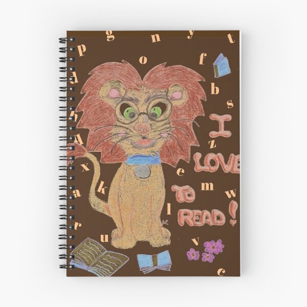 Item preview, Reading lion on brown chocolate background designed and sold by iCraftCafe.