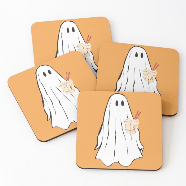 Item preview, Ghost loves music for a sushi restaurant - Spooky Season - outline designed and sold by FlamingoFeet.