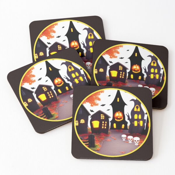 Item preview, RETRO HALLOWEEN VILLAGE designed and sold by starfishstuff.