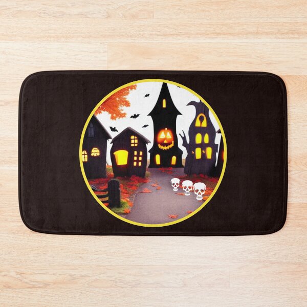 Item preview, RETRO HALLOWEEN VILLAGE designed and sold by starfishstuff.