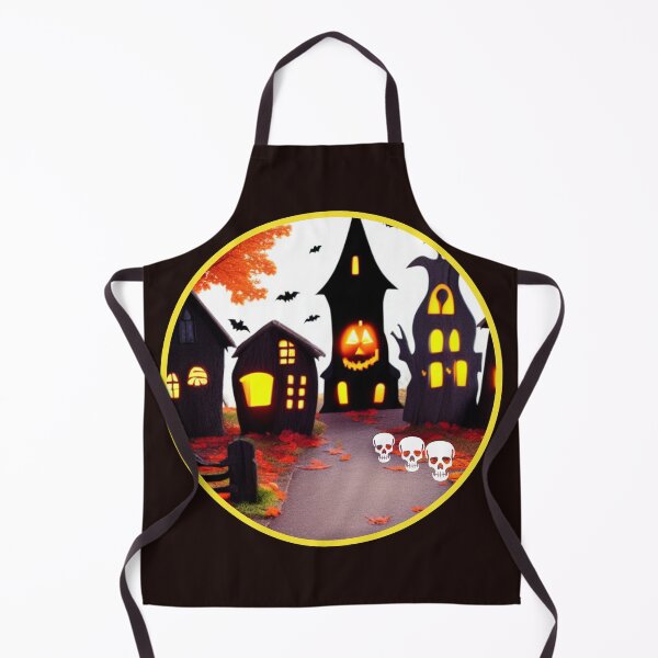 Item preview, RETRO HALLOWEEN VILLAGE designed and sold by starfishstuff.