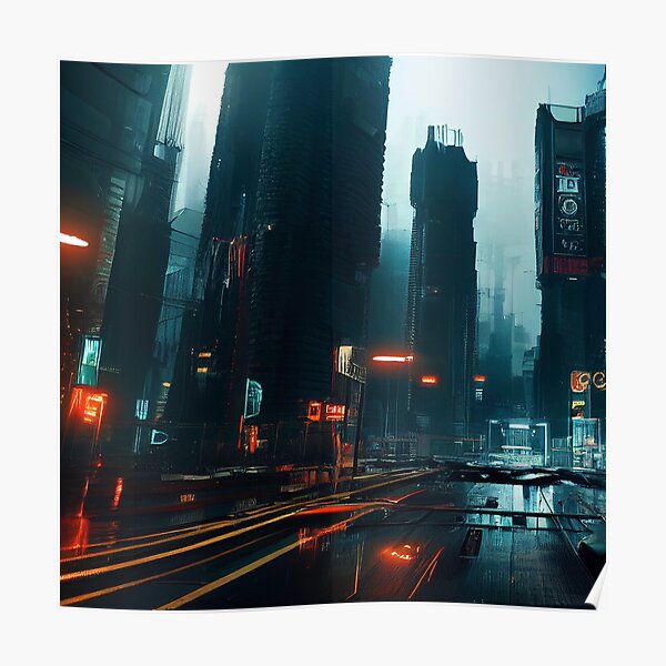 "Cyberpunk Noir City " Poster for Sale by jimmolfetas | Redbubble