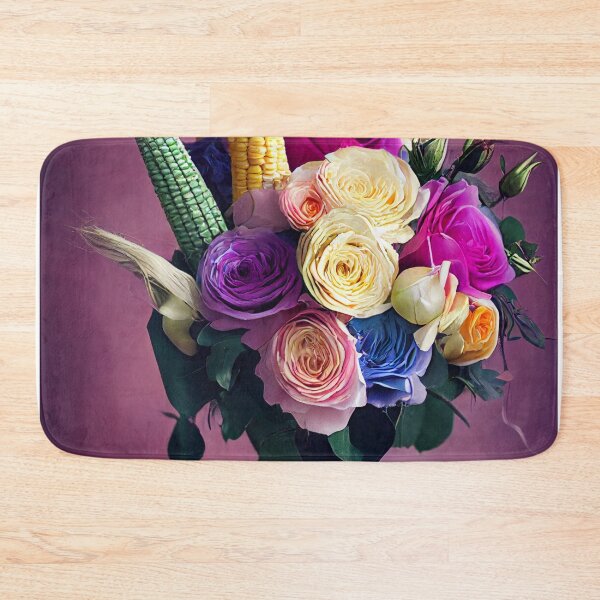 Item preview, Roses and rainbow flowers and corn cobs bouquet in a vase designed and sold by NonSonoKoreano.