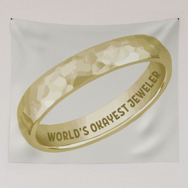 Item preview, World's okayest jeweler funny metalsmith gold ring jewelry making meme designed and sold by MetalicBabe.