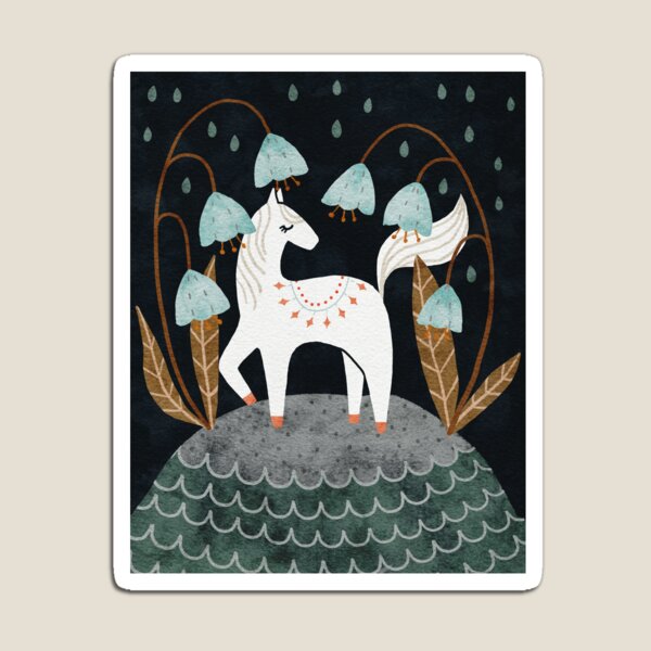 Item preview, White Fairy Horse Bluebell Dream Artwork designed and sold by Katy Bloss.