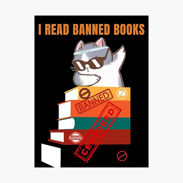 Item preview,  I Read What I Want Funny Dabbing Cat Reading Banned Books  designed and sold by Ahmed  Feki.