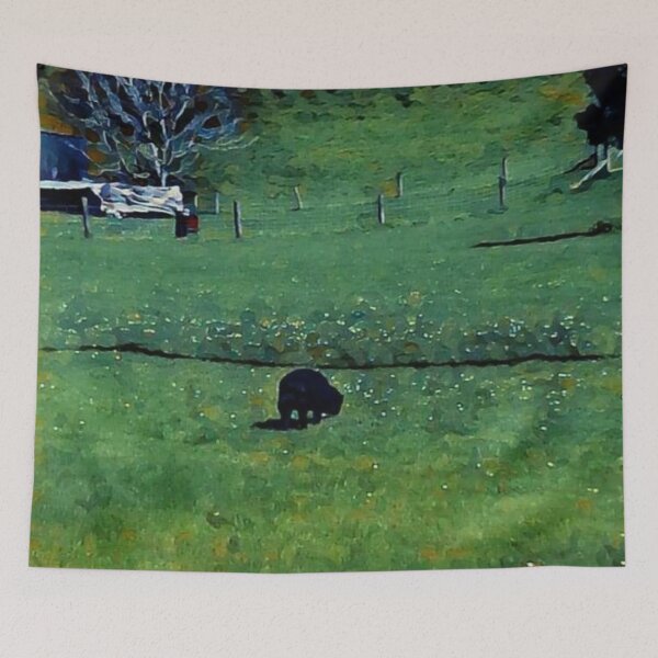 Item preview, Black sheep grazing NZ designed and sold by FlossOrFi.