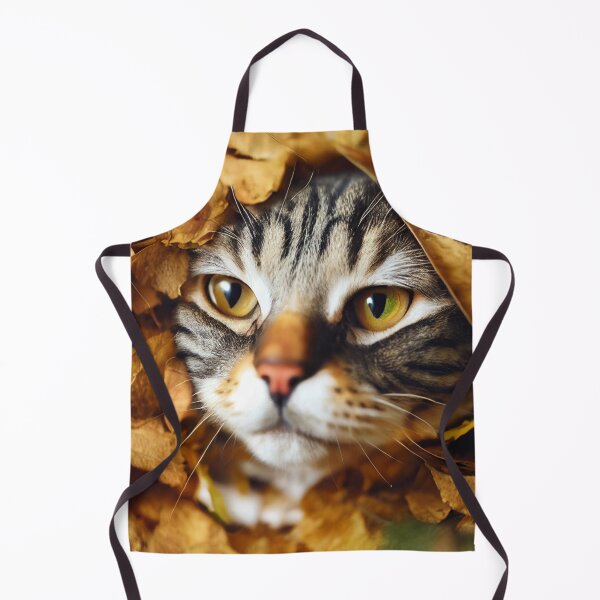 Item preview, A Tabby cat hiding under a heap of leaves designed and sold by NonSonoKoreano.