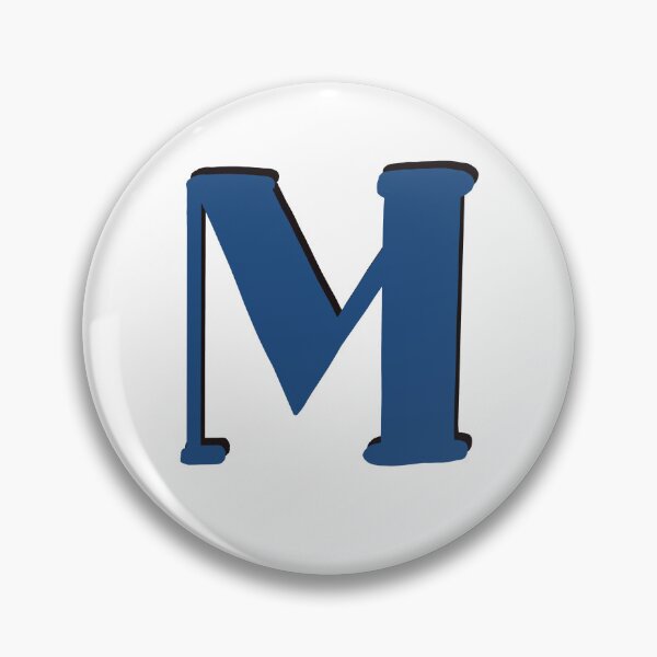 Item preview, Letter M Blue initial monogram alphabet capital M designed and sold by Antique-Gifts.