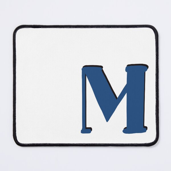 Item preview, Letter M Blue initial monogram alphabet capital M designed and sold by Antique-Gifts.