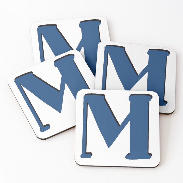 Item preview, Letter M Blue initial monogram alphabet capital M designed and sold by Antique-Gifts.