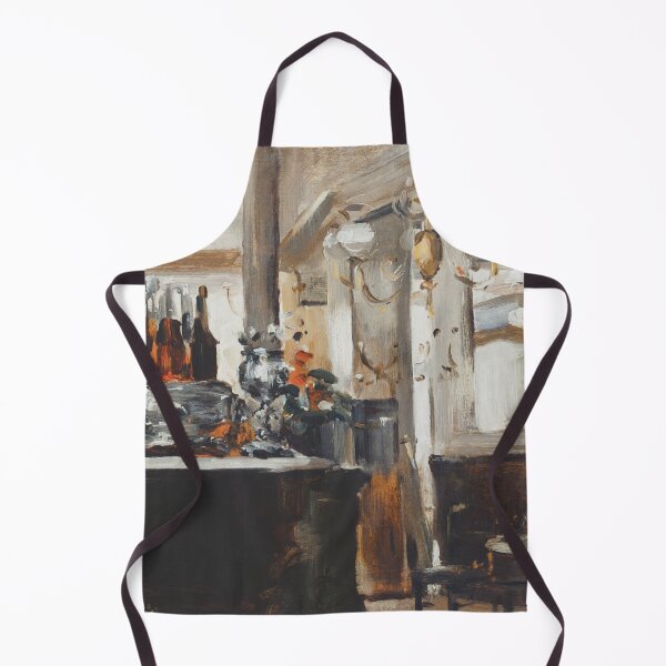 Item preview, Vintage woman in the coffeehouse, painting, moody warm neutral colors designed and sold by LeAllureVintage.