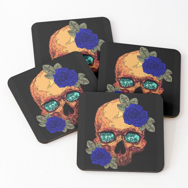 Item preview, Orange skull with roses. designed and sold by Francis Anderson.
