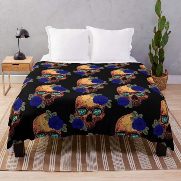 Item preview, Orange skull with roses. designed and sold by Francis Anderson.