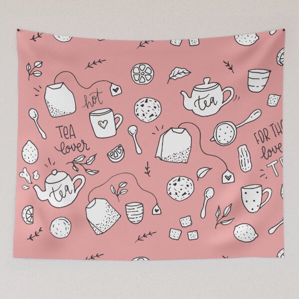 Item preview, Tea illustrated pattern designed and sold by Miruna Illustration.