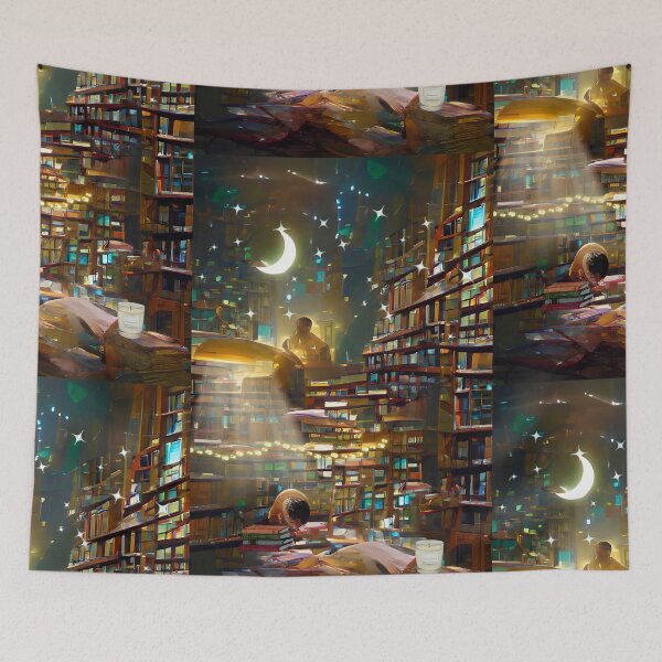 Item preview, Moonlight Library | National library week | literacy week designed and sold by PsychicLove.