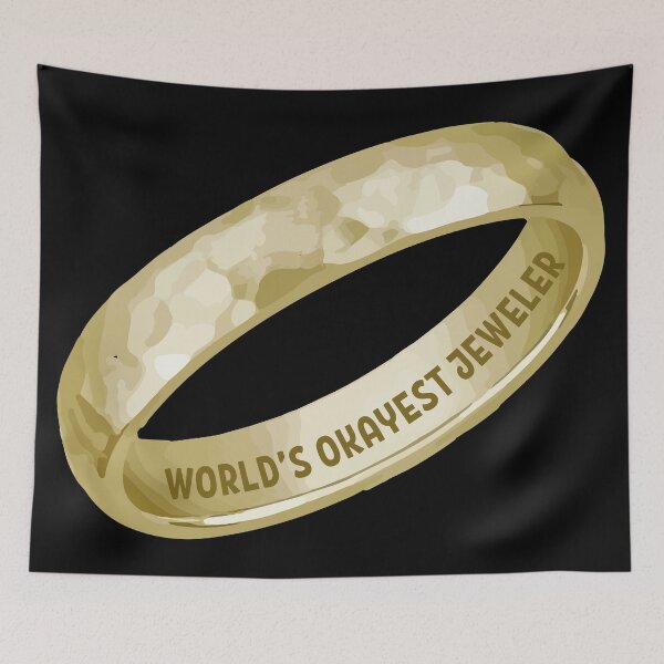 Item preview, World's okayest jeweler funny metalsmith gold ring jewelry making meme designed and sold by MetalicBabe.