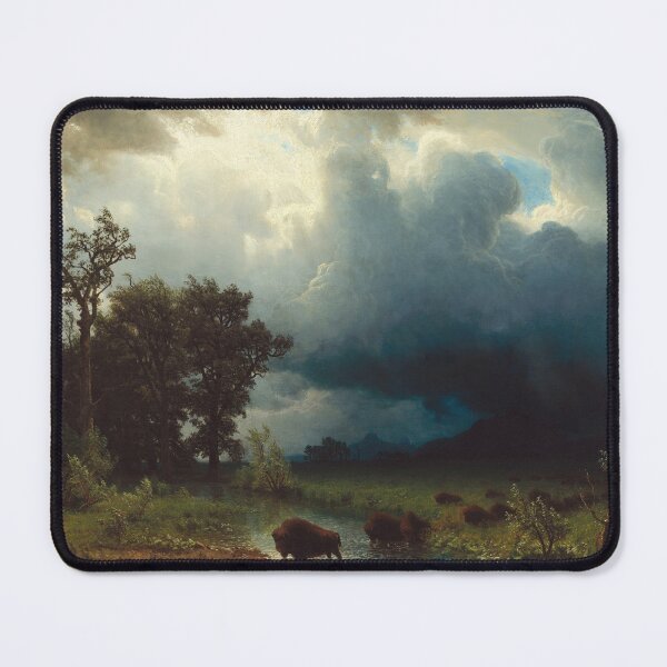 Item preview, Buffalo Trial, The Impending Storm | Albert Bierstadt | 1869 Nature Art designed and sold by CJET.