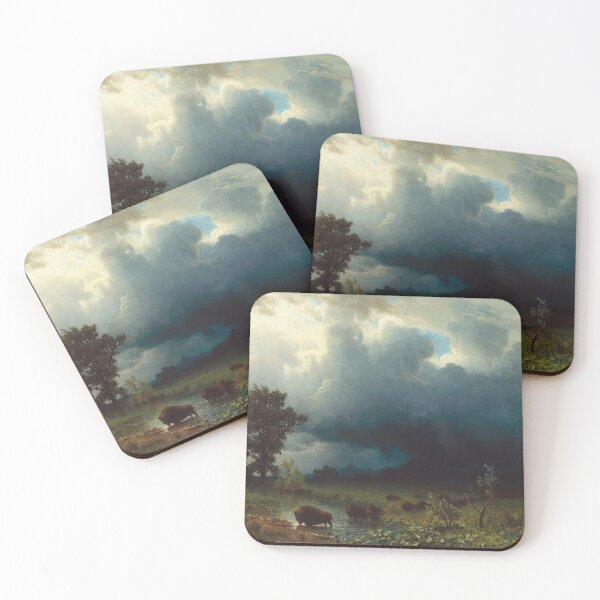 Item preview, Buffalo Trial, The Impending Storm | Albert Bierstadt | 1869 Nature Art designed and sold by CJET.