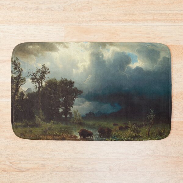 Item preview, Buffalo Trial, The Impending Storm | Albert Bierstadt | 1869 Nature Art designed and sold by CJET.
