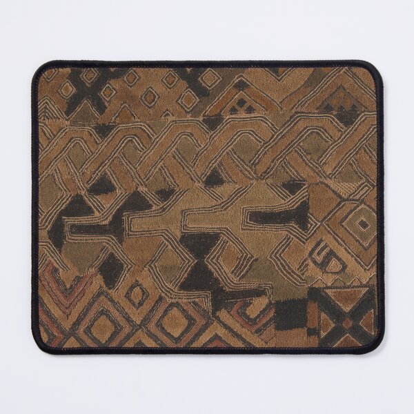 Item preview, Geometric vintage textile pattern, decorative arts, diamond and zigzag irregular motifs in earth tones designed and sold by LeAllureVintage.
