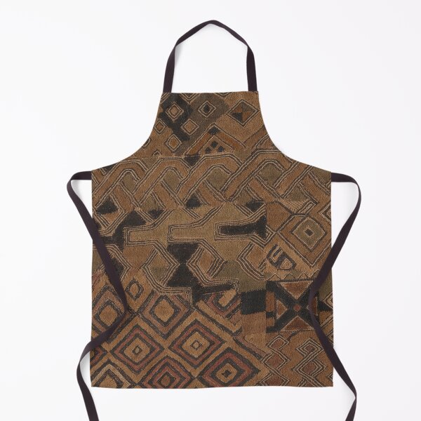 Item preview, Geometric vintage textile pattern, decorative arts, diamond and zigzag irregular motifs in earth tones designed and sold by LeAllureVintage.