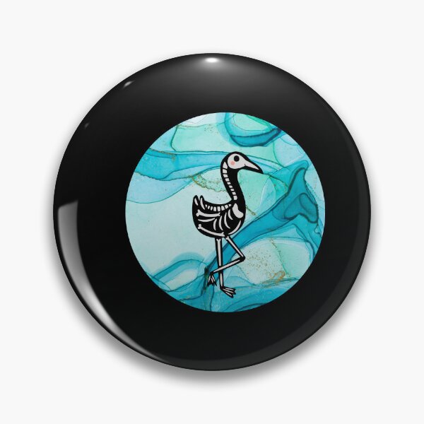 Artikelvorschau, Flamingo - Cartoon-Röntgenstrahl - runder blauer Hintergrund mit Farbverlauf - Flamingo - Cartoon-Ästhetik - Halloween entworfen und verkauft von Mechanical-Artt.