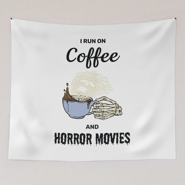 Item preview, I run on coffee and horror movies funny creepy halloween design designed and sold by absolutdesign.
