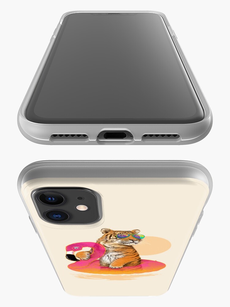 Alternate view of Chillin, Flamingo Tiger iPhone Case & Cover