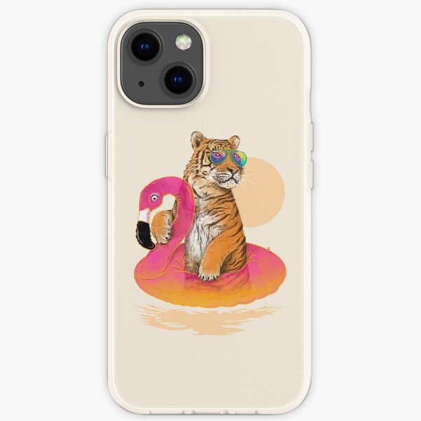 Chillin, Flamingo Tiger iPhone Soft Case