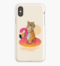 Chillin, Flamingo Tiger iPhone Case