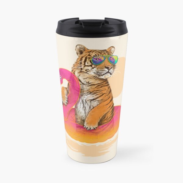 Chillin, Flamingo Tiger Travel Mug