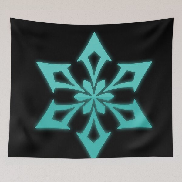 Item preview, Genshin Impact Symbol Element Cryo Ice – Snezhnaya - Vibrant Colours Neon Glow designed and sold by Fregoulix.