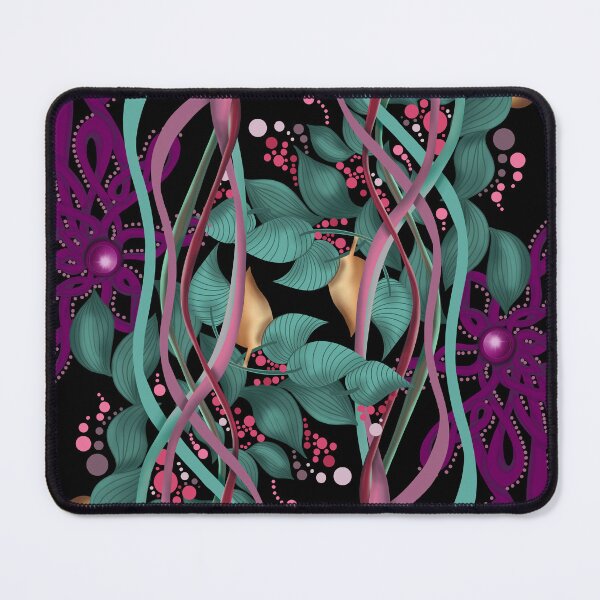Item preview, Green leaves with black background pattern designed and sold by Patricia Piotrak.