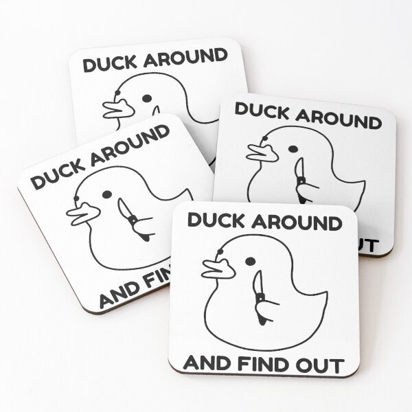 Item preview, Duck Around and Find Out - Violent Cute Duck with a Sword Knife designed and sold by epicmemeshirts1.