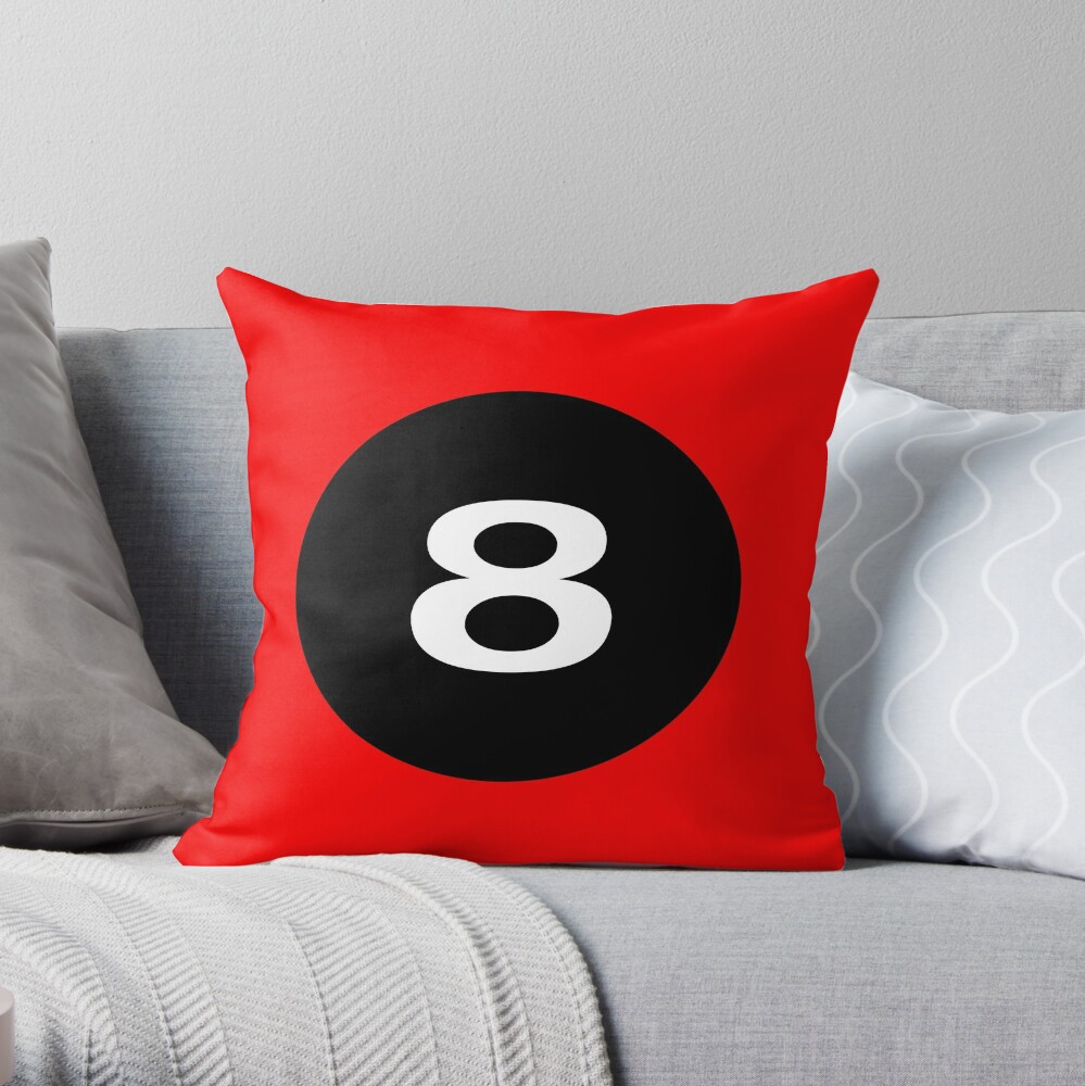 New Arrival Chinese Lucky Eight 8 Ball T-Shirt Throw Pillow by deanworld TP-8GA7ODBP