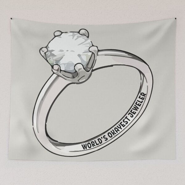 Item preview, World's okayest jeweler funny metalsmith diamond ring jewelry making meme designed and sold by MetalicBabe.