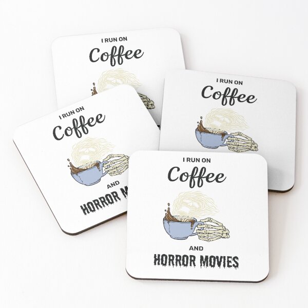 Item preview, I run on coffee and horror movies funny creepy halloween design designed and sold by absolutdesign.
