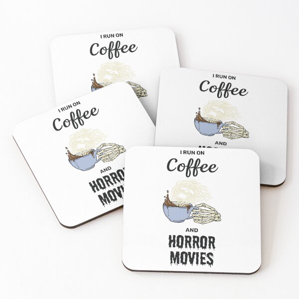 Item preview, I run on coffee and horror movies funny creepy halloween design designed and sold by absolutdesign.