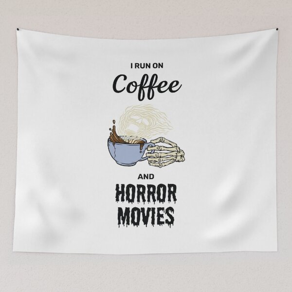 Item preview, I run on coffee and horror movies funny creepy halloween design designed and sold by absolutdesign.
