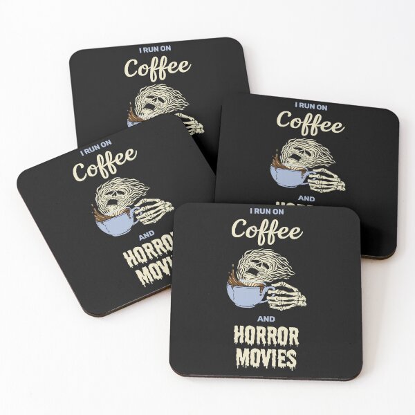 Item preview, I run on coffee and horror movies funny creepy halloween design designed and sold by absolutdesign.