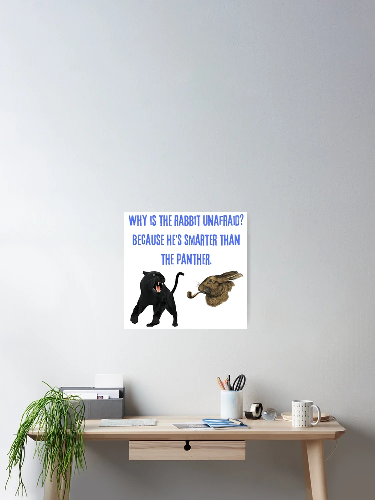 Thumbnail 2 of 3, Poster, Smart Rabbit designed and sold by DrawingAndText.