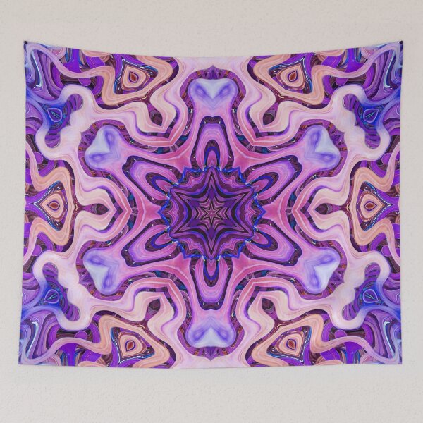 Item preview, Boho Vibes Abstract Mandala Maximalism Hippie Style Eclectic Mix of Lilac Blue Purple Pink 7 of 16 designed and sold by Beachy.