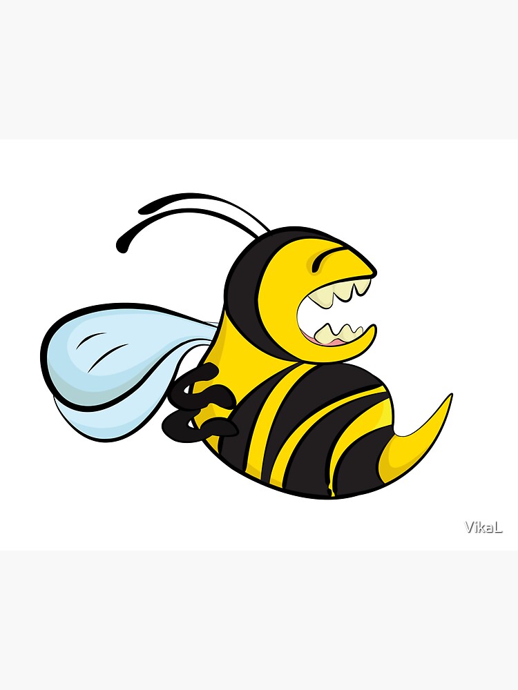 "An angry bee" Sticker by VikaL Redbubble