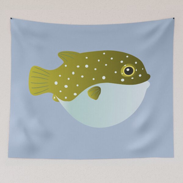 Item preview, puffer fish blow fish cute pufferfish designed and sold by MiraNomegusta.