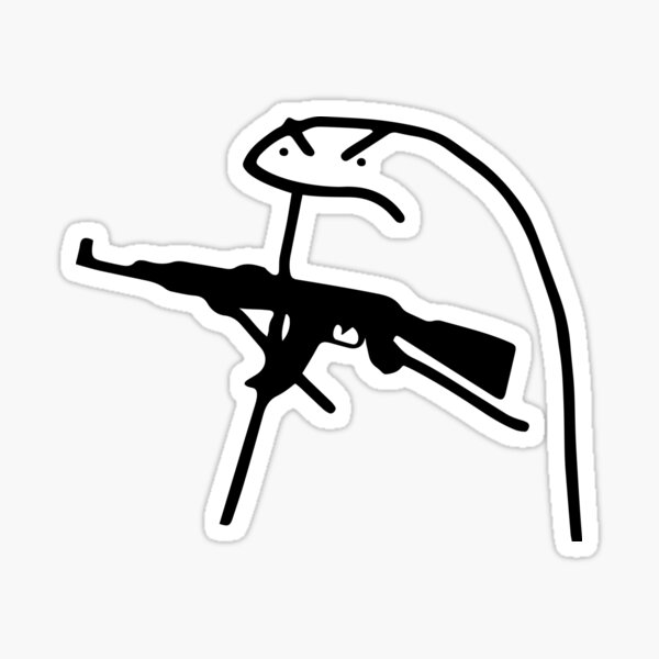 Funny stickman with gun Sticker for Sale by Mr SS