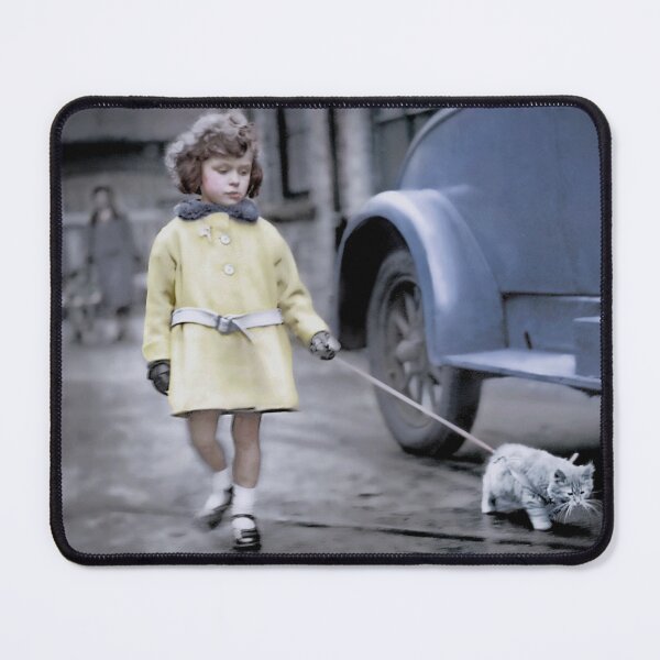 Item preview, Girl with her kitten on a lead at the National Cat Club show - London, 1931 (colourised) designed and sold by Wesley de Mezieres.